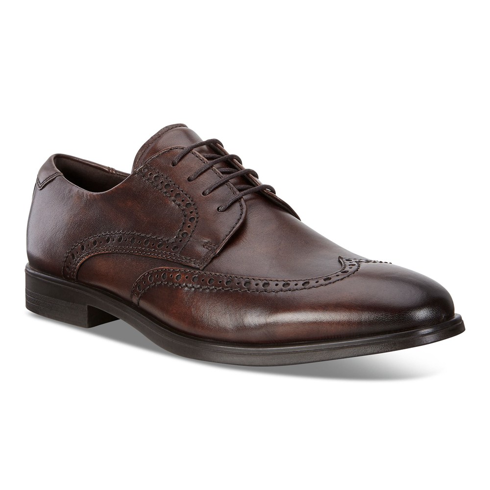 Zapatos De Vestir Hombre - ECCO Melbourne Wingtip Tie - Marrom - YTF457129